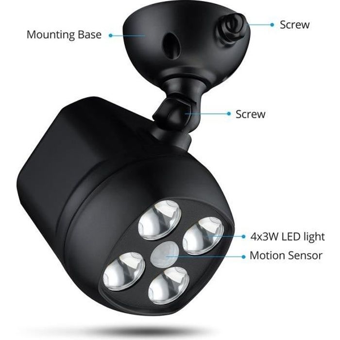 Lampe detecteur de mouvement a piles