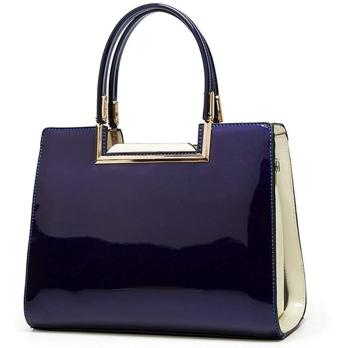 Sac a main vernis bleu marine new arrivals