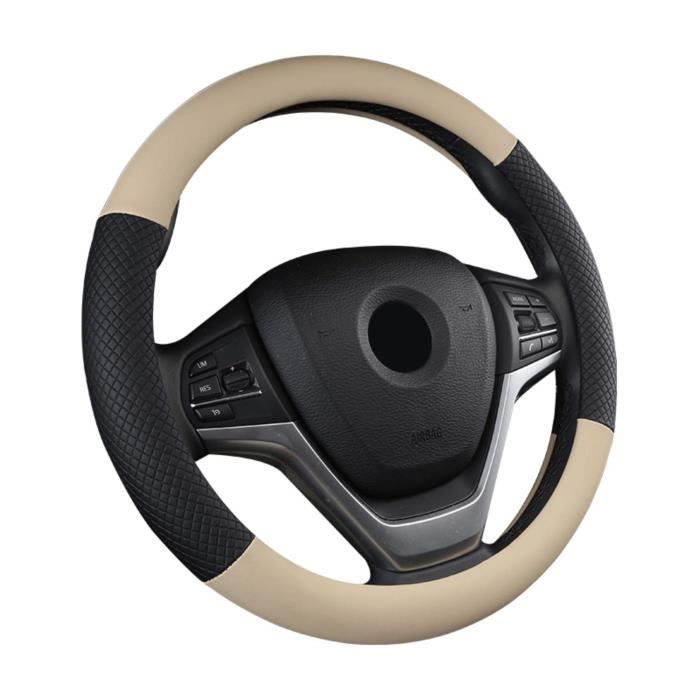 SFONIA Couvre Volant Voiture Caches de Volant en Cuir V/éritable Universel 37-38cm 15 Antid/érapant Respirant Durable