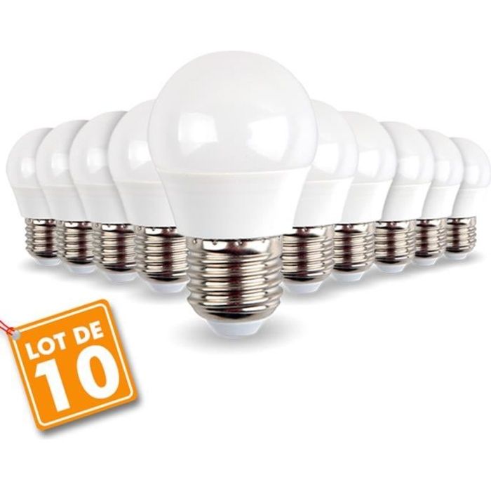 Lot de 10 ampoules E27 Mini Globe 5.5W 470 lumens (Blanc neutre 4000K