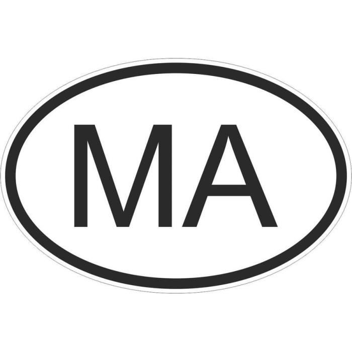 Autocollant sticker code pays voiture maroc