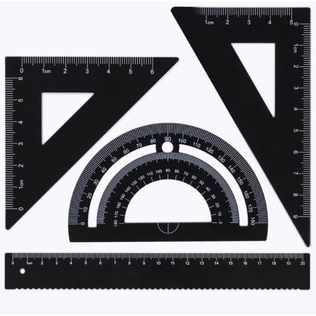 Outil de traçage 2 en 1 - Règle 20 cm - Equerre 45° et 60
