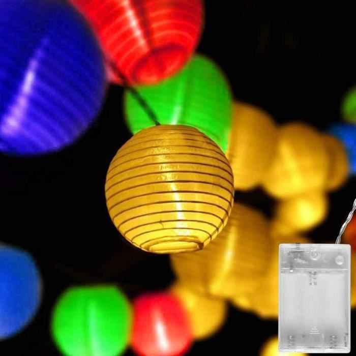 Noël Mariage gresonic Guirlande lumineuse à 20 LED Lampion/lanternes décoratif pour le jardin Fête intérieur et extérieur avec fiche Classique blanc chaud 