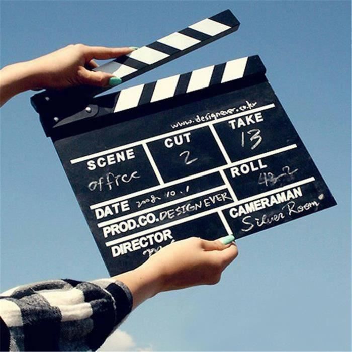 2pcs Clap Cinéma 20cm X 18cm Film Slateboard Clap en Bois Directeur Cut Action Scène - Achat / Vente support fond de studio - Cdiscount