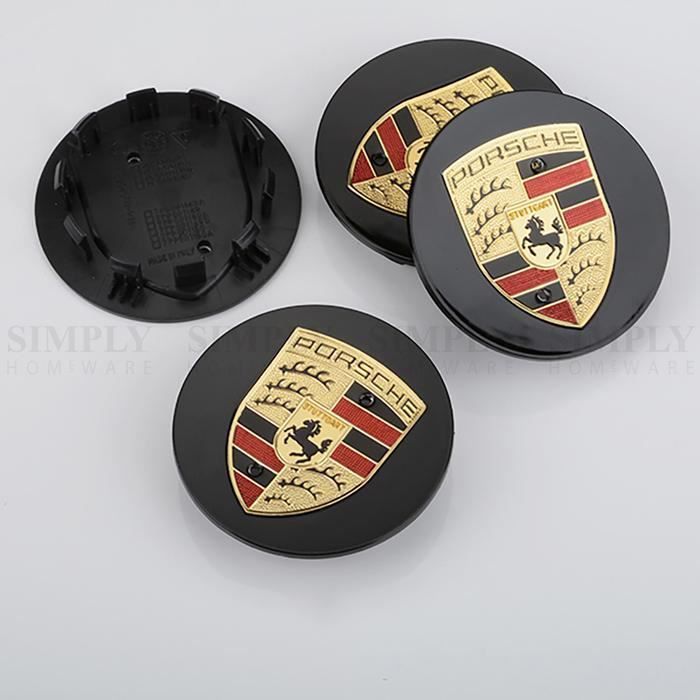 4 x caches moyeux Porsche Macan noir centre roue logo 65mm - Cdiscount Auto