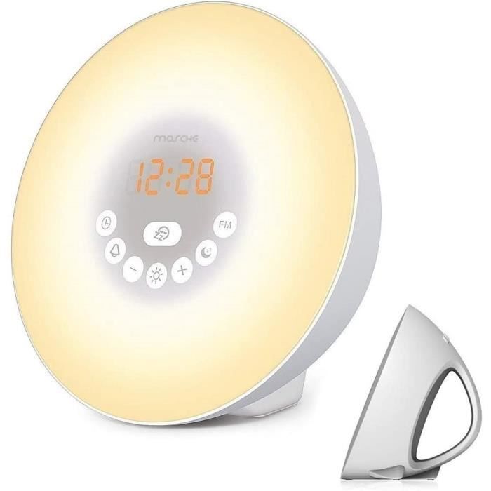 bijzonder Afstoten koper Multifonctionnel Lampe De Réveil,Reveil Naturel Avec 7 Couleur Sonnerie Naturel  Réveil Fm Avec Radio [174] - Cdiscount Electroménager