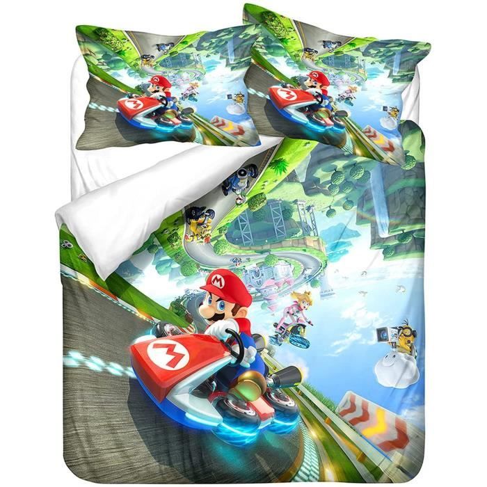 Mario - Housse De Couette Super Mario 140x200 Cm + 1 Taie D'oreiller