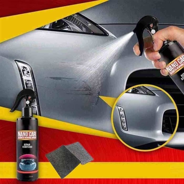 Nano spray réparateur de rayures de voiture, spray de réparation rapide pour  rayures de voiture, peinture de voiture et surface en verre (120 ml) :  : Auto