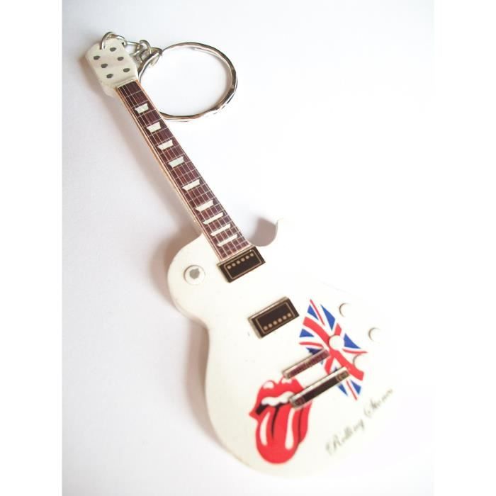 Hanessa Porte-clés Personnalisé Guitare électrique Pour Musicien | Porte- Clés Avec Gravure En Acier Inoxydable Argenté | Cadeaux Personnalisés Pour Maman Papa | Pendentif Clé Texte Nom Date, Argent