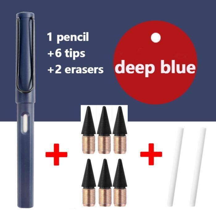 Crayon graphite,Ensemble de crayons éternels remplaçables, 9 pièces