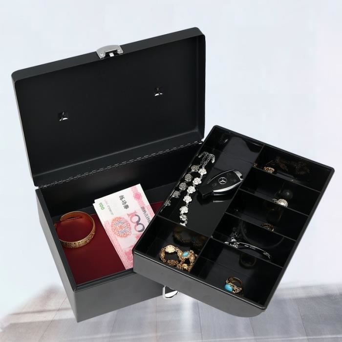 Coffre-fort Caisse Enregistreuse En Aluminium Avec Serrure à Clé – Petit Organisateur à Billets – Neuf