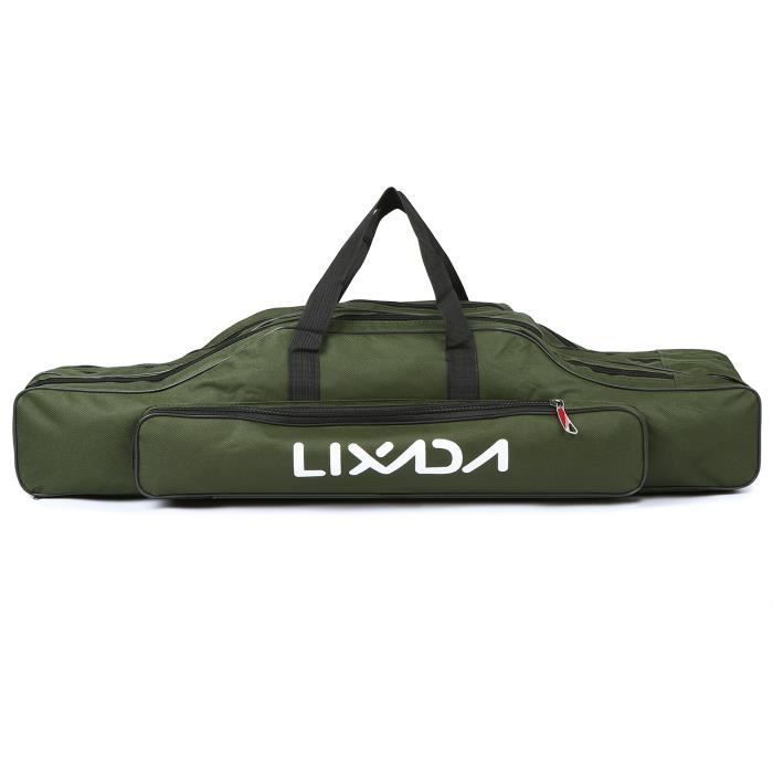 Sac de pêche pliable Lixada - Vert Armée - 100cm/130cm/150cm - Grande capacité et rangement