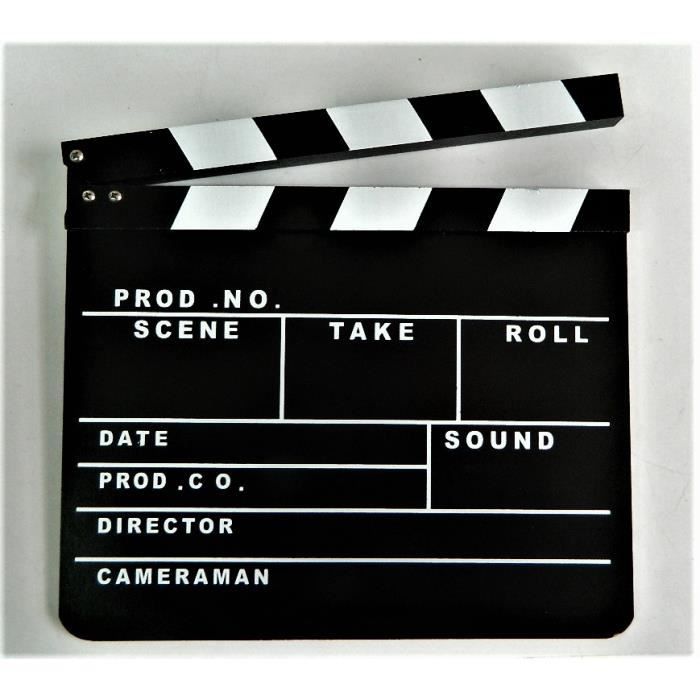 Clap cinéma réalisation de film grand clap 30x27x0,6 cm Cdiscount Maison