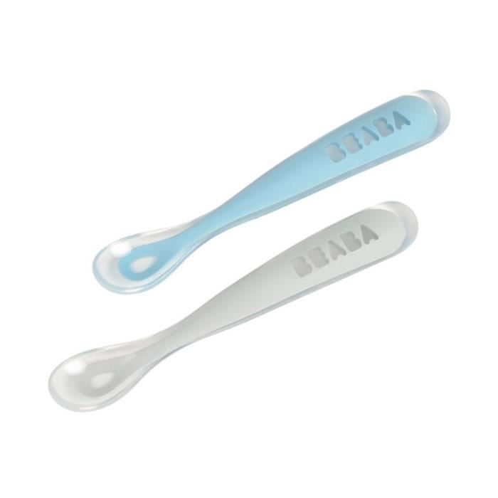 BEABA, Lot de 4 Cuillères en Silicone Bébé, Enfa…