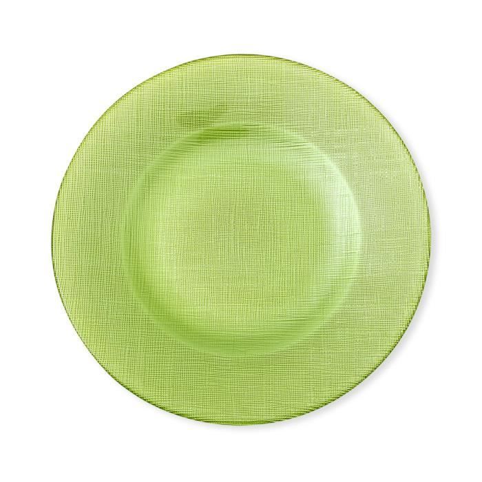 6 Assiettes plates carrées décor rouge et gris Miami - Bruno Evrard