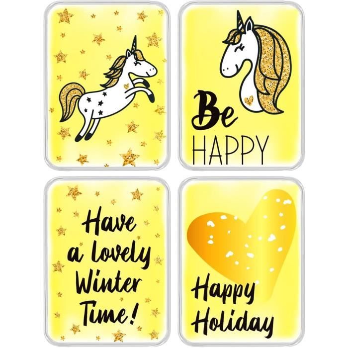 Lot De 4 Chaufferettes Réutilisables – Motifs Animaux – Chaleur Instantanée 55°C – Pour Poches, Noël, Hiver