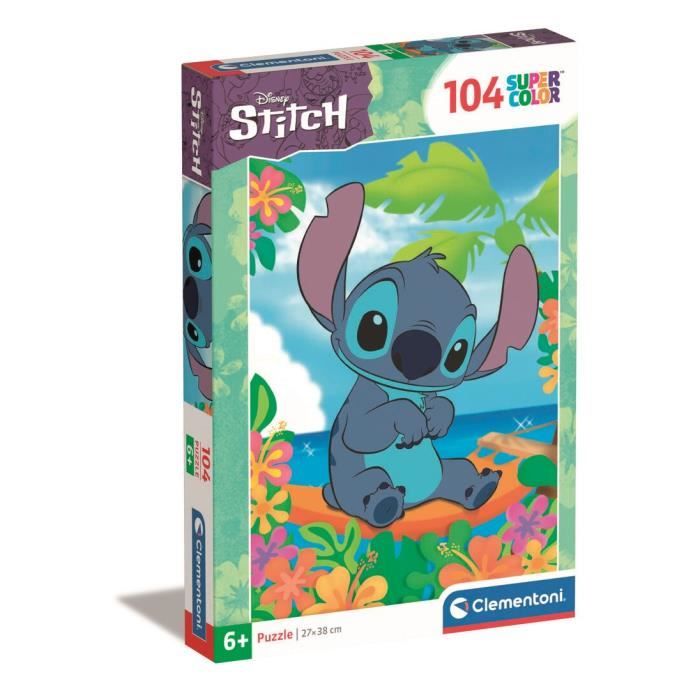 Clementoni - Stitch - Puzzles 104 Pièces Super - Puzzle enfant - Dès 6 ans - 38x27cm