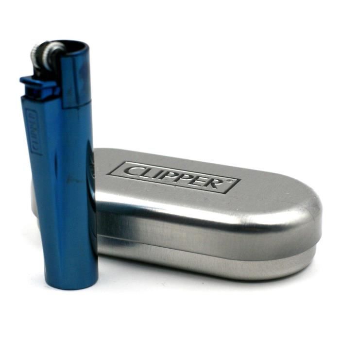 Black Psychedelic Argent CLIPPER Briquet Clipper M/étal avec Etui