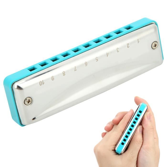 Hohner Blues M586BX-G Harmonica en acier inoxydable Clé de sol