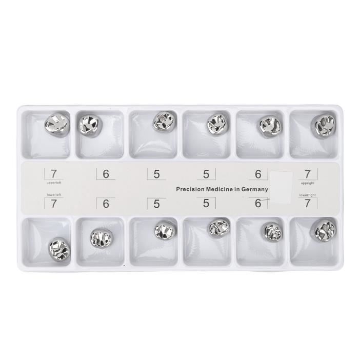 EBTOOLS Couronne de dents dentaires en métal 12 pièces couronnes