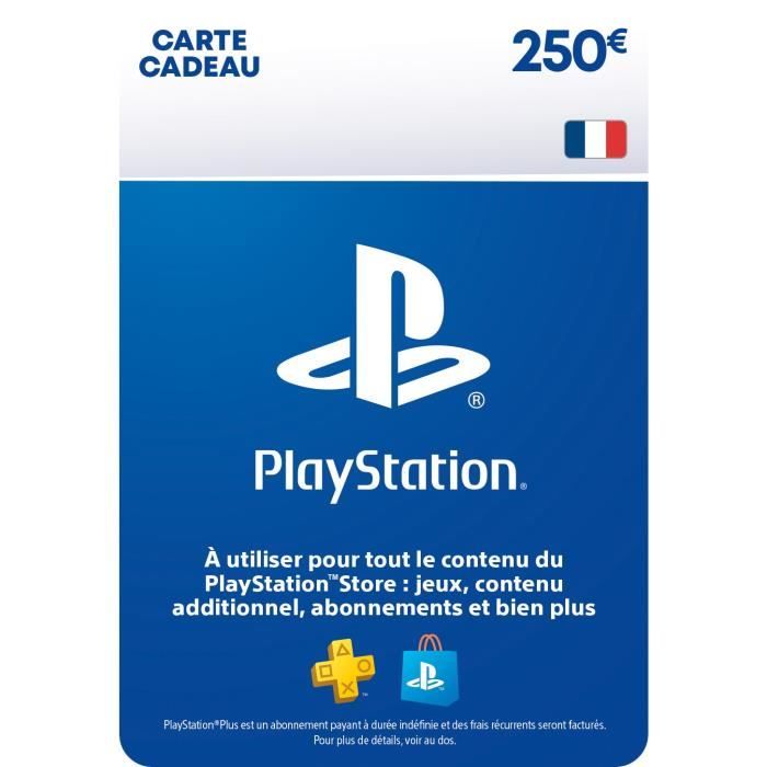 Carte cadeau numérique de 250€ à utiliser sur le PlayStation Store