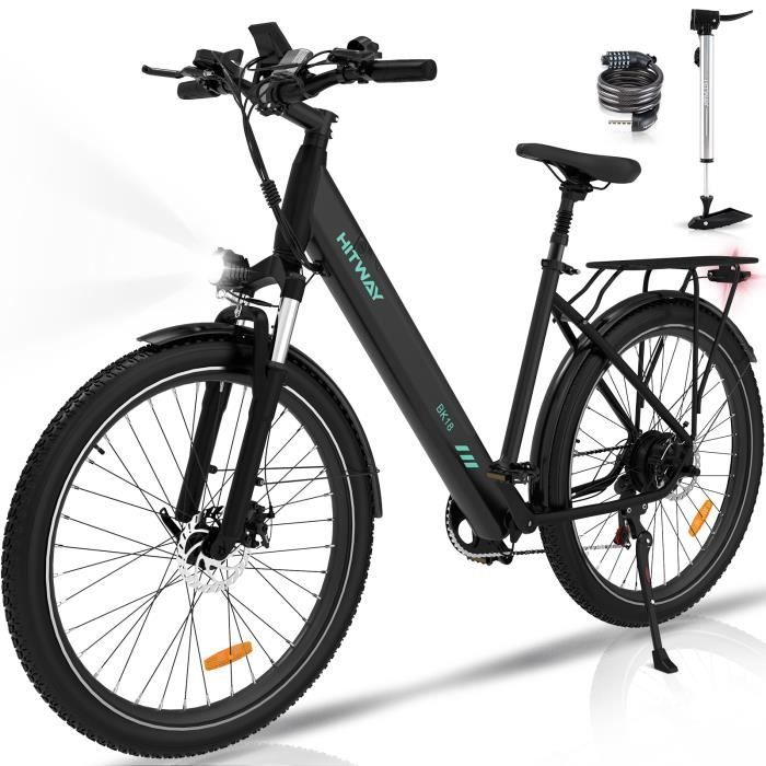 Vélo électrique tout-terrain 26 ANCHEER - Batterie 36V 12.5Ah - Vitesse  jusqu'à 25 km/h - Noir - Cdiscount Sport