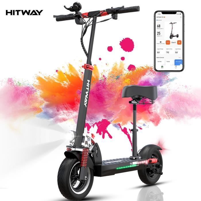 Hitway trottinette électrique 10 pour adultes, 800w moteur scooter  électrique pliable, 3 modes de vitesse, vitesse maximum 25km/h, portée 45km  RCB - Conforama