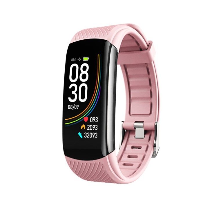 INF Bracelet dactivité avec moniteur de fréquence cardiaque et doxygène sanguin Rose