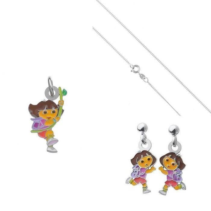 Parure Bijoux Enfant Dora L'Exploratrice Argent Massif 925