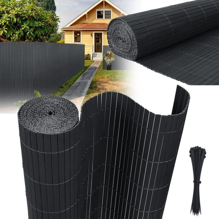 Brise-vue PVC 180x500 Cm Anthracite - Clôture De Confidentialité Pour Jardin, Balcon, Terrasse, Protection UV