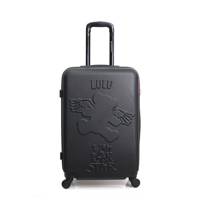 LULU CASTAGNETTE – VALISE WEEK-END | ABS – 65cm – 4 roues – OURS AILE – NOIR