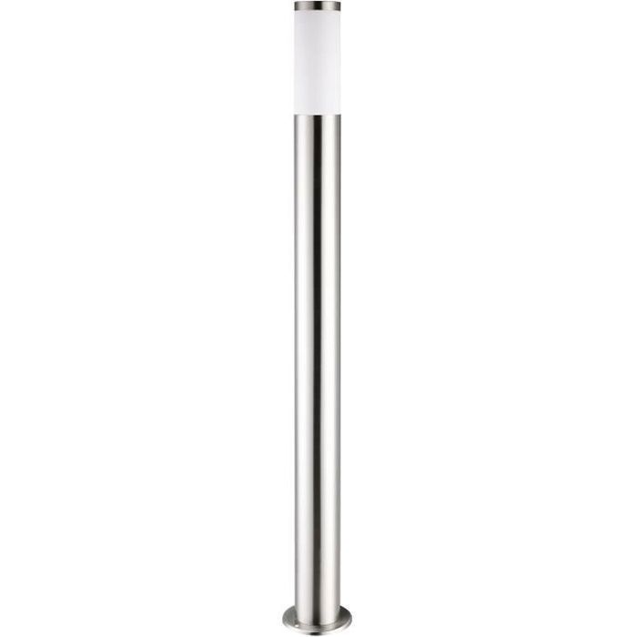 Lampadaire moderne 100 cm Luminaire extérieur E27 Lampe de jardin en acier inoxydable - Argent