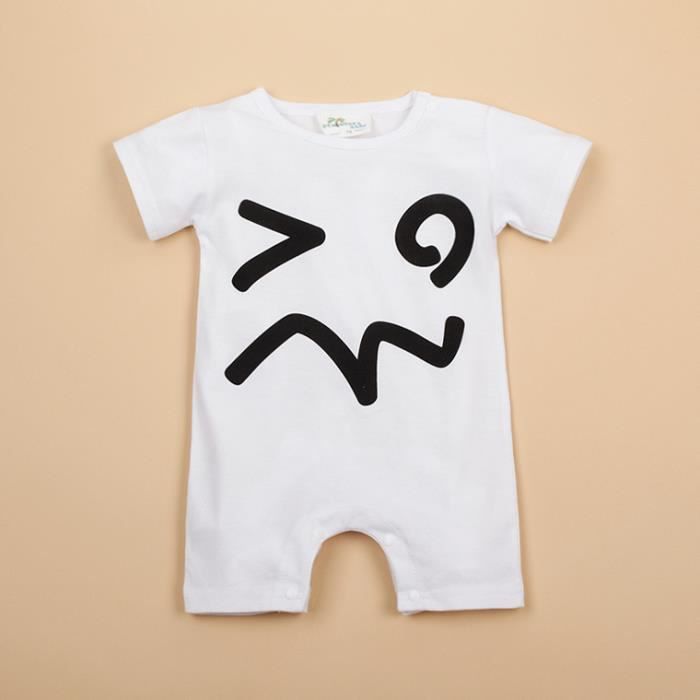 Jolie Bebe Blanc Ou Noir A Manches Courtes Romper White White Cdiscount Pret A Porter