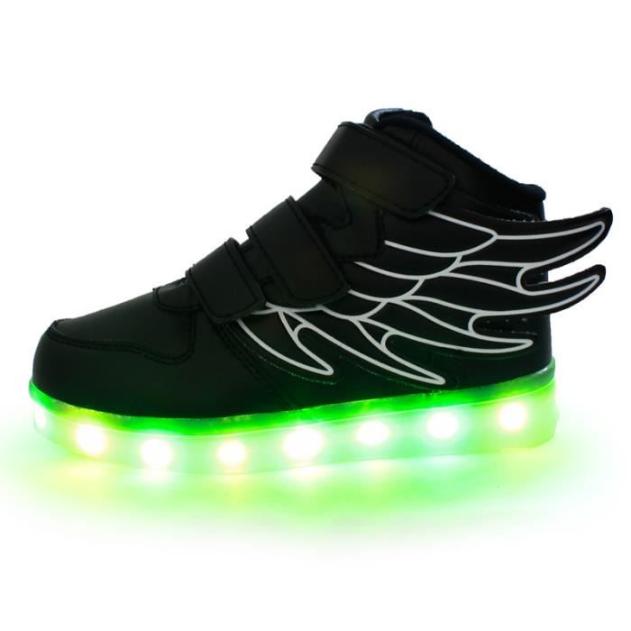 Chaussures à LED Clignotantes Unisex - USB Rechargeable - Double Roulettes - Pour Multisports - Taille Enfant/ado