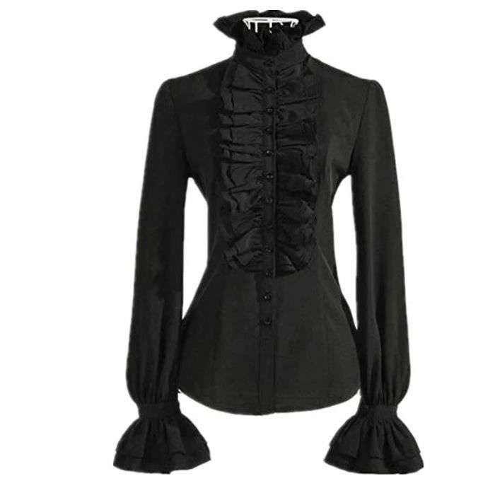 Chemise à top jabot femme