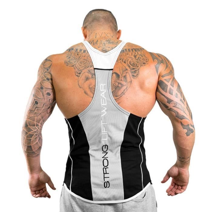 Kuulee Hommes Musculation Débardeur Bodybuilding Stringer Gilet sans Manche Maillot Training Tank Tops Sport T-Shirt Fitness Gym 