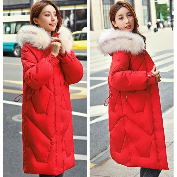 doudoune rouge longue