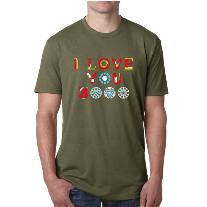 T shirt Homme d t Tee shirt Femme Tshirt manches courtes I LOVE