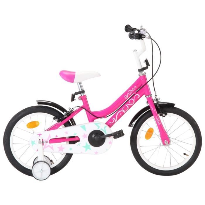 Vélo Enfant Dino Bikes 16 Pouces, Rose, Avec Roues Stabilisatrices, Panier, Pour Fille