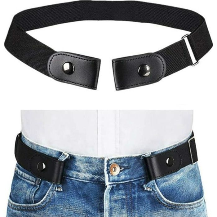 Ceinture Elastique Sans Boucle Unisexe Noir