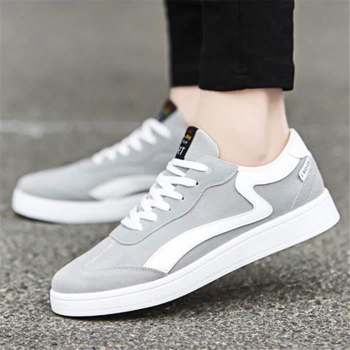 Baskets hommes ete Chaussures de sport Nouvelle arrivee De Marque De Luxe Basket Grande Taille 44 Gris Cdiscount Chaussures