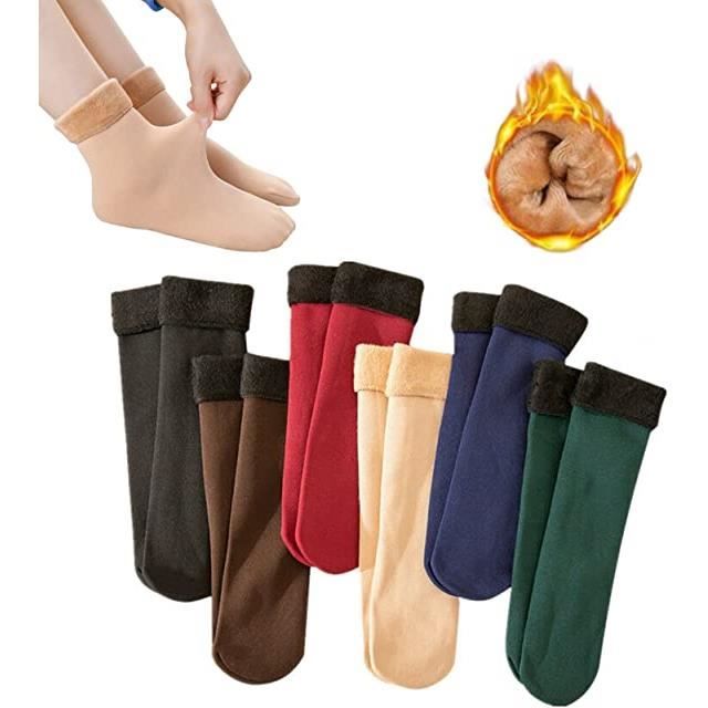Chaussettes de neige épaisses en velours doux - Multicolore - Femme - Sports dhiver - Ski - Respirant