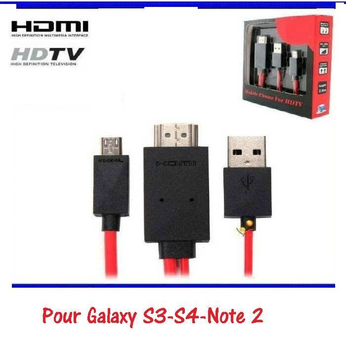 Câble Adaptateur MHL Micro USB vers HDMI TV Achat / Vente Câble Adaptateur MHL Micro à prix