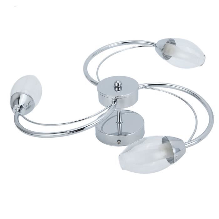 MALYA - Lustre / Plafonnier 3 lampes en métal noir et ficelle naturel H27