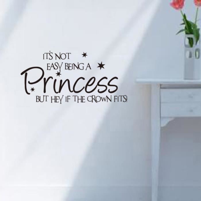 1pc Princesse Filles Chambre Etanche Citations Stickers Muraux Stickers Papier Peint Pour Maison Stickers Lettres Adhesives Cdiscount Maison