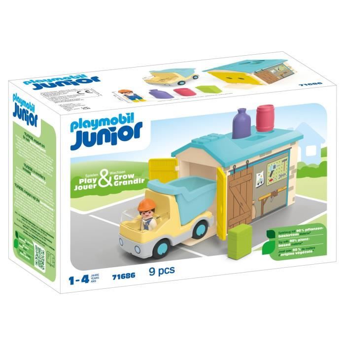 Playmobil Junior Camion Ouvrier avec Garage 71686 - vue 6