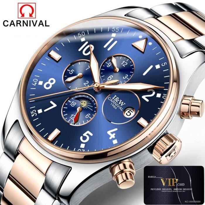 CARNIVAL Montre Automatique Homme M canique or vintage Bracelet