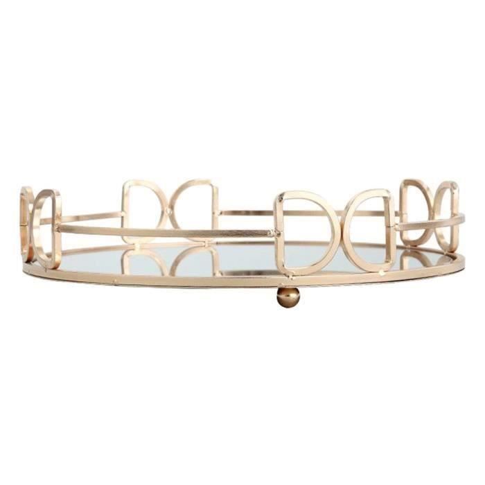 Plateau Miroir Vide-poche En Cuivre Vintage - Présentoir Bijou Art Déco N8205 - France