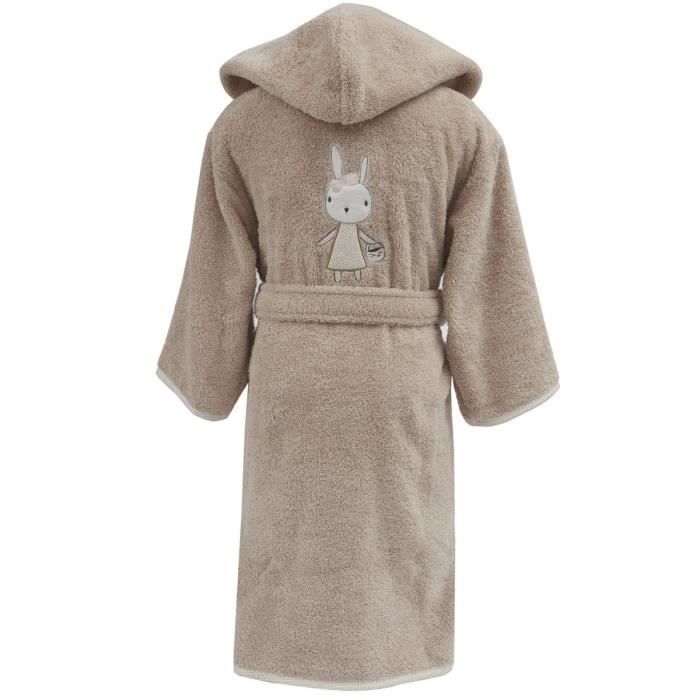 Shabby cube Diversion Peignoir de bain enfant MON LAPIN 2 ans Sable - Cdiscount Maison