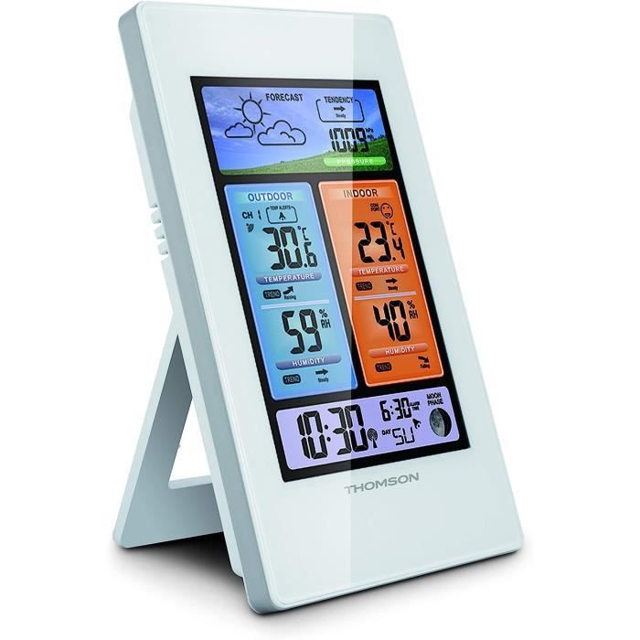 THOMSON Station météo écran Couleur avec sonde extérieure sans FI